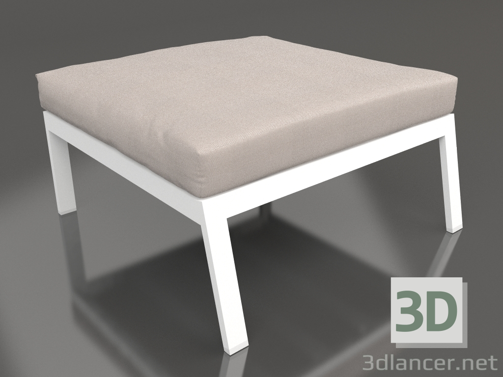 modello 3D Modulo divano, pouf (Bianco) - anteprima