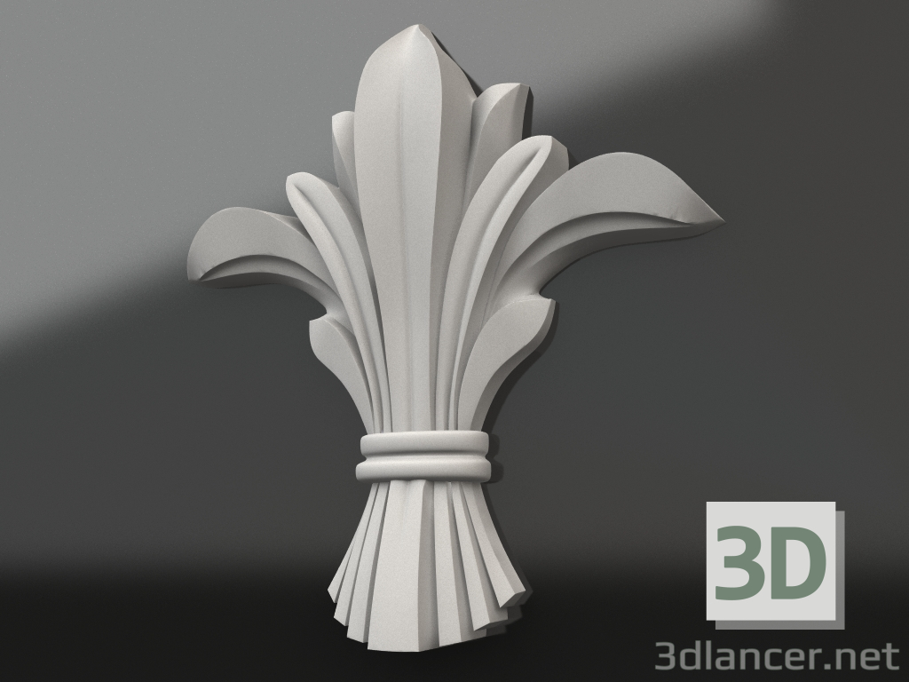 modello 3D Elemento decorativo in gesso DE 005 (100x95) - anteprima