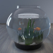 3d aquarium with goldfish model buy - render