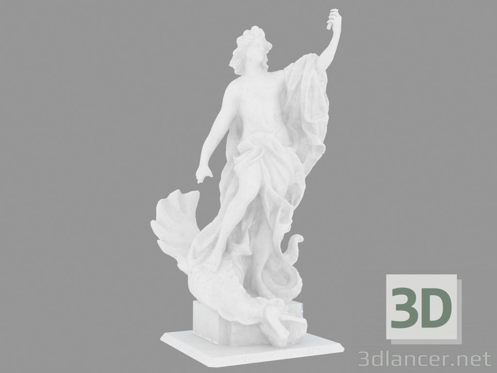 3d модель Мраморная скульптура Apollo defeating the Python – превью