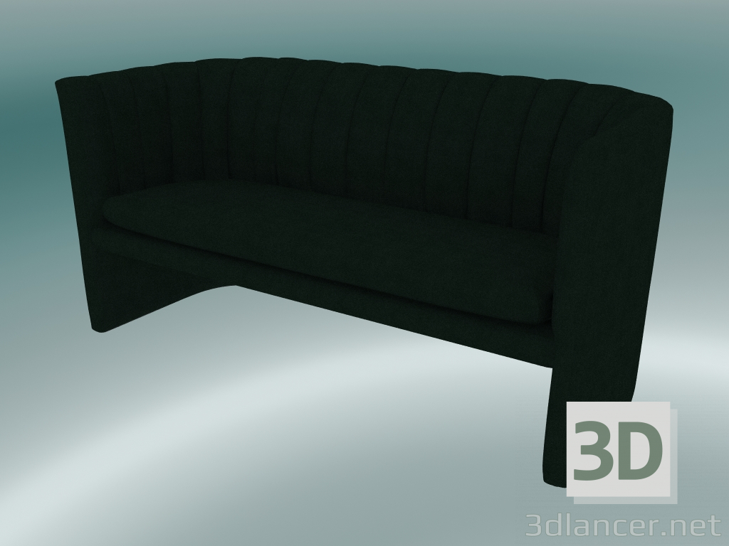 3d model Sofá doble mocasín (SC25, H 75cm, 150х65cm, Velvet 1 Forest) - vista previa