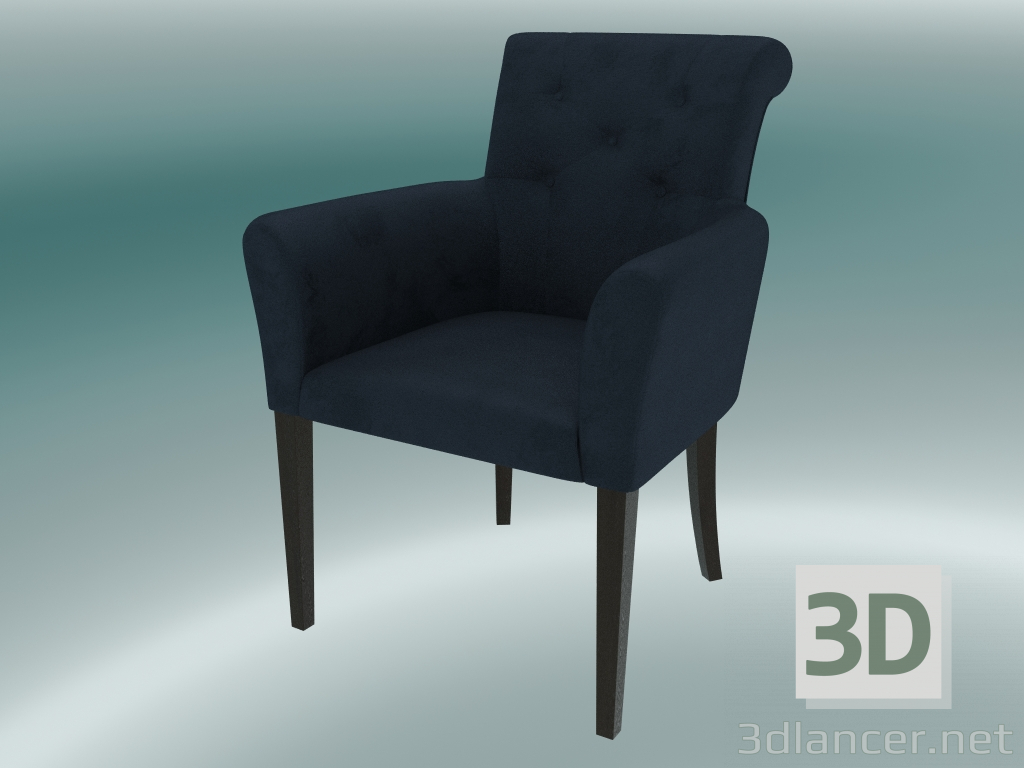 modello 3D Poltrona Byron (Blu scuro) - anteprima