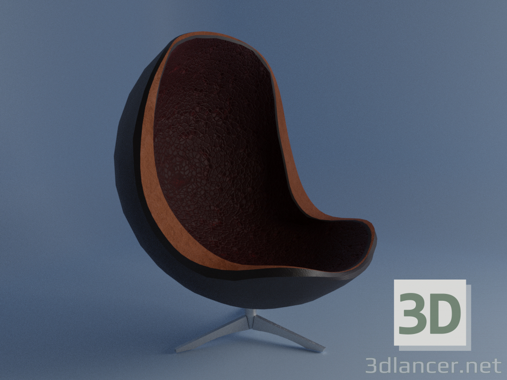 Modelo 3d Poltrona de couro. - preview