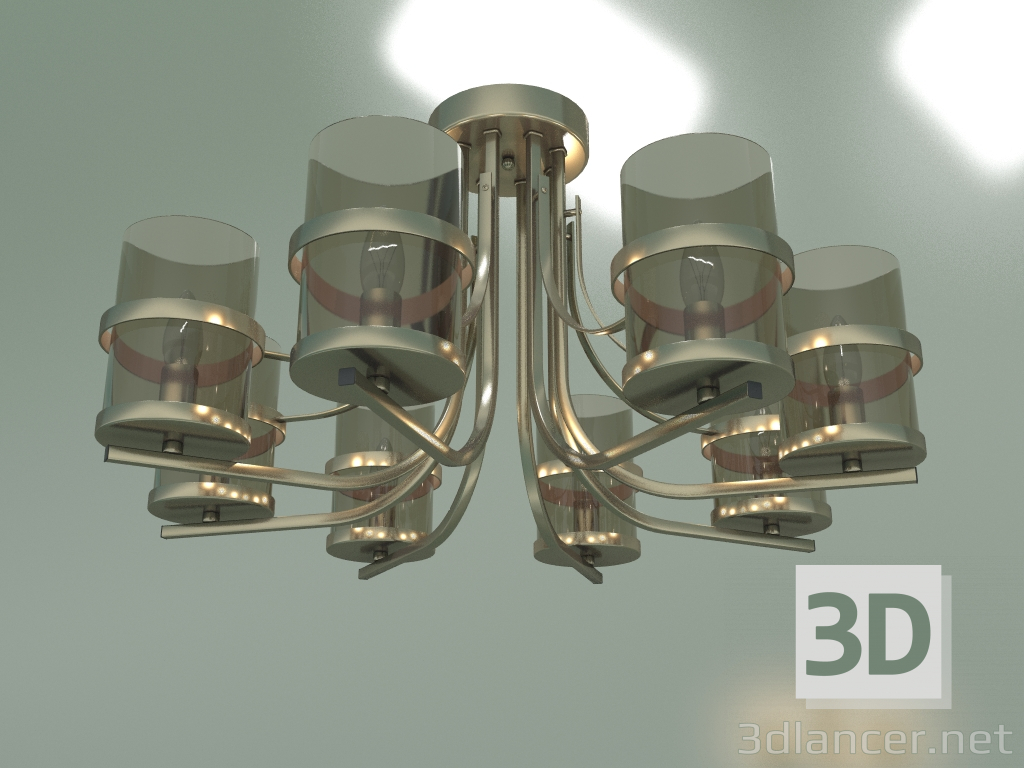 modello 3D Lampadario a soffitto 60085-8 (bronzo antico) - anteprima