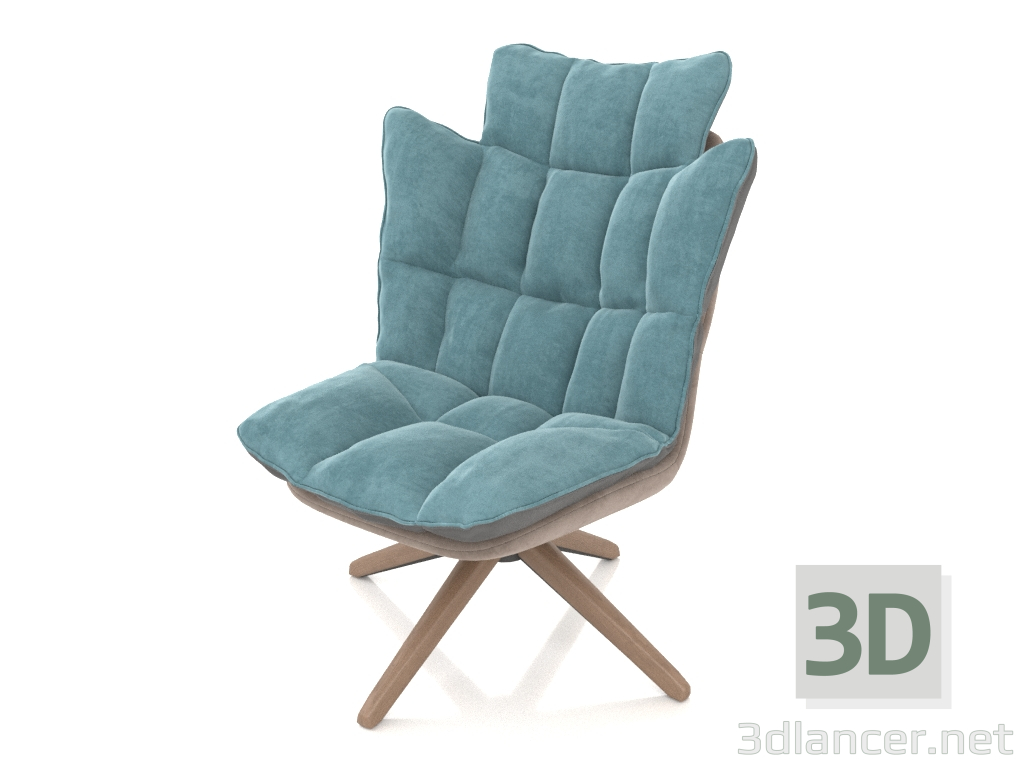 3d model Sillón estilo Husk (turquesa) - vista previa