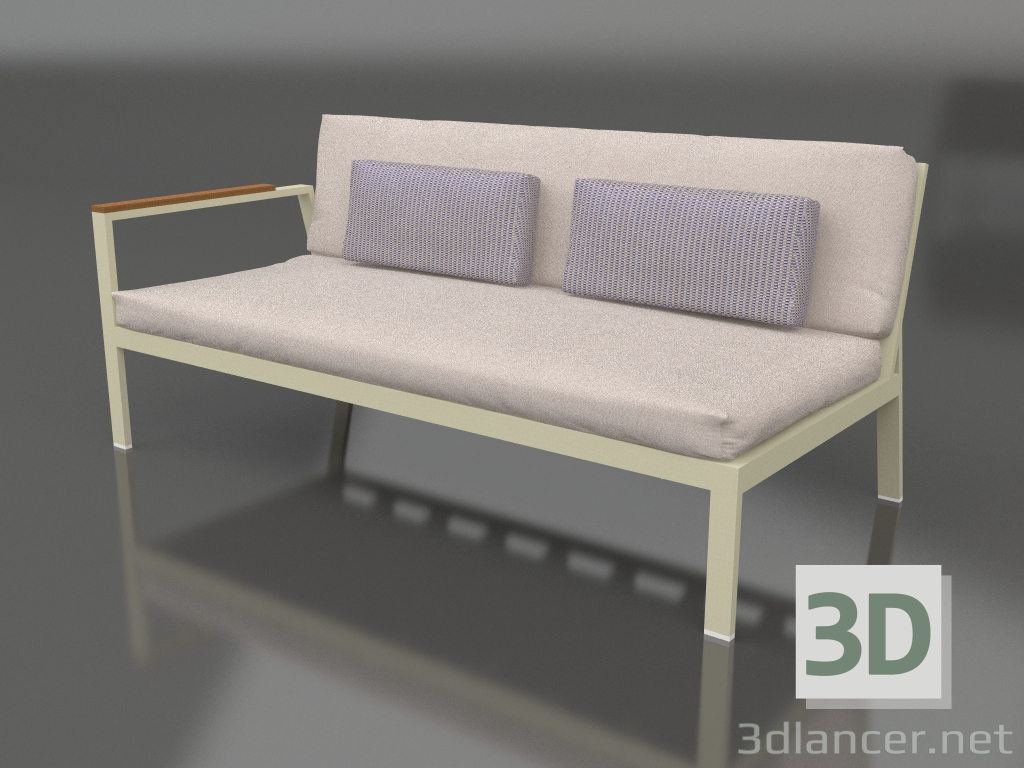 3d model Módulo sofá sección 1 izquierda (Oro) - vista previa