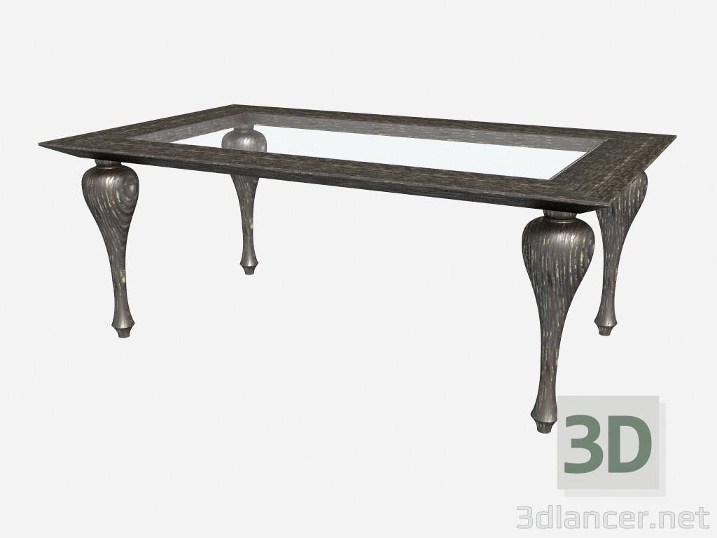 modèle 3D Table à manger rectangulaire pour jambes bouclés Traviata Z01 - preview