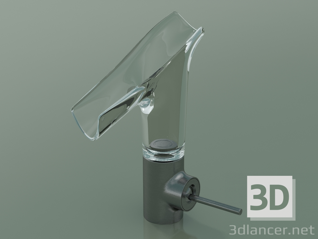 3d model Mezclador monomando de lavabo 140 con caño de vidrio (12112340) - vista previa