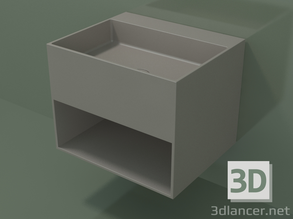 3d model Lavabo de pared Giorno (06UN33301, Clay C37, L 60, P 50, H 48 cm) - vista previa