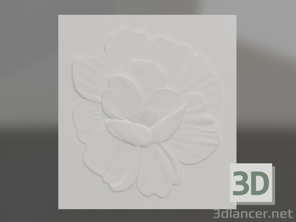 3d модель Барельеф Peony – превью