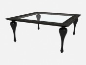 Mesa cuadrada de comedor con tapa de cristal Traviata Z02