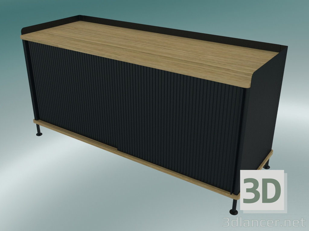 3D Modell Buffet Enfold (Niedrig, Eiche, Schwarz) - Vorschau