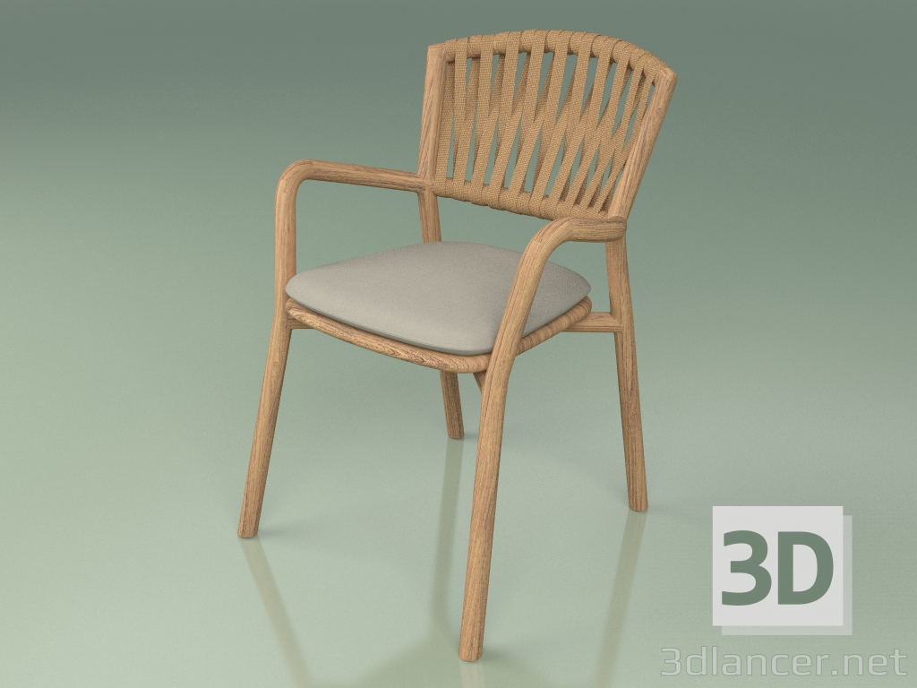 3d model Armchair with cushion 161 (Teak) - preview