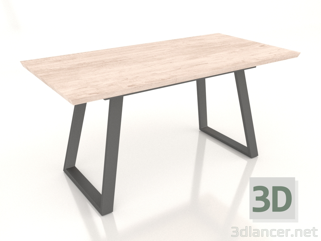 3D Modell Klapptisch Denver 120-160 (Eiche hell-schwarz) - Vorschau