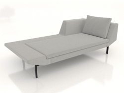 Chaise longue 207 com apoio de braço à direita (pernas metálicas)