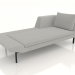 3d model Chaise longue 207 con reposabrazos a la derecha (patas de metal) - vista previa