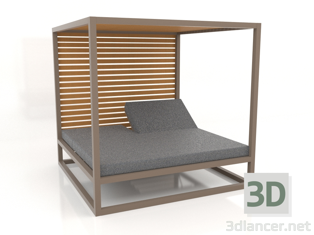 modello 3D Divano con doghe fisse rialzate e soffitto (Bronzo) - anteprima