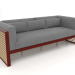 3d model 3-seater sofa (Wine red) - preview