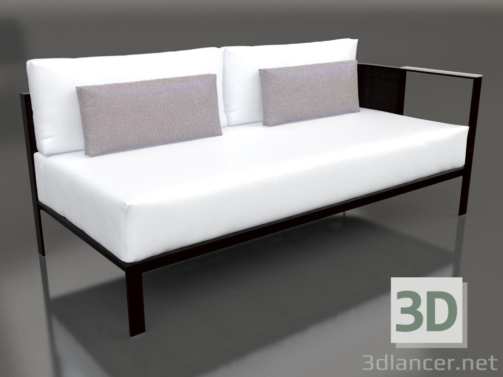 3d model Módulo sofá sección 1 derecha (Negro) - vista previa