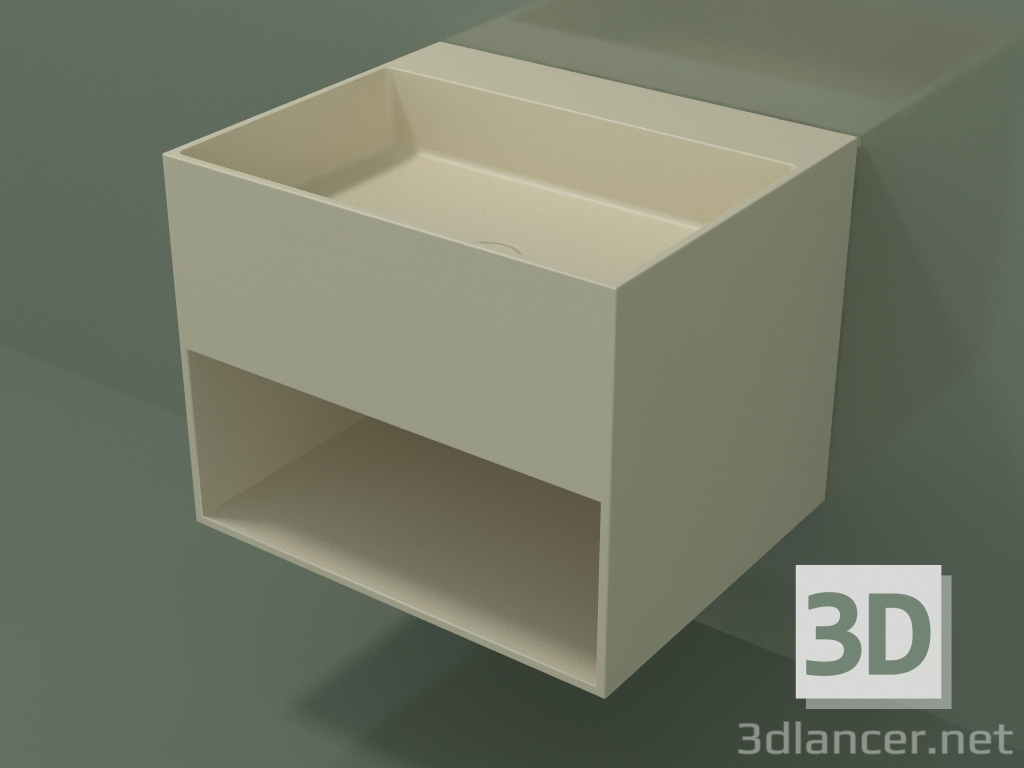 modello 3D Lavabo sospeso Giorno (06UN33301, Bone C39, L 60, P 50, H 48 cm) - anteprima