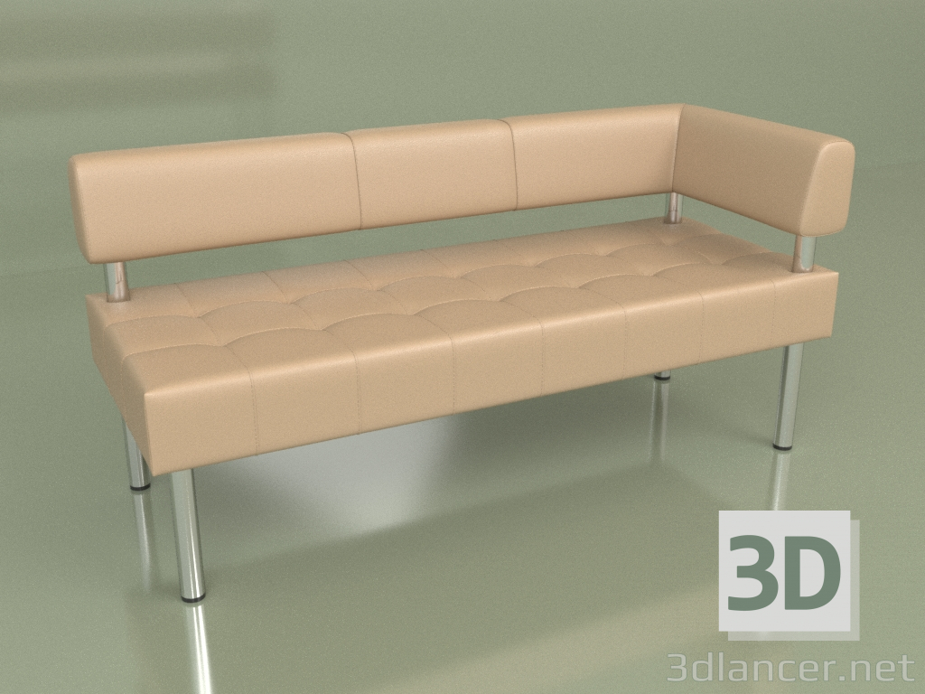 modello 3D Sezione tre posti sinistra Business (pelle beige) - anteprima