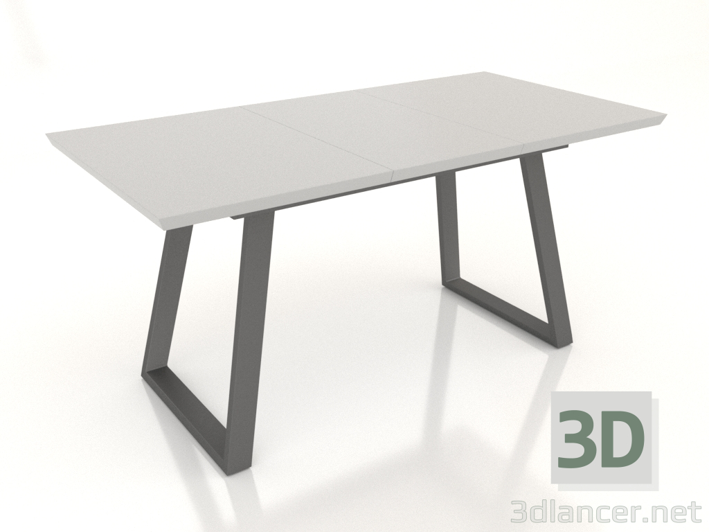 3D Modell Klapptisch Dakota 120-160 (weiß-schwarz) - Vorschau