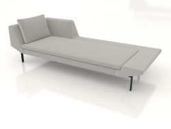 Chaise longue 240 con reposabrazos a la izquierda (patas de metal)