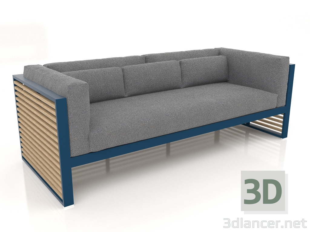 3D Modell 3-Sitzer-Sofa (Graublau) - Vorschau