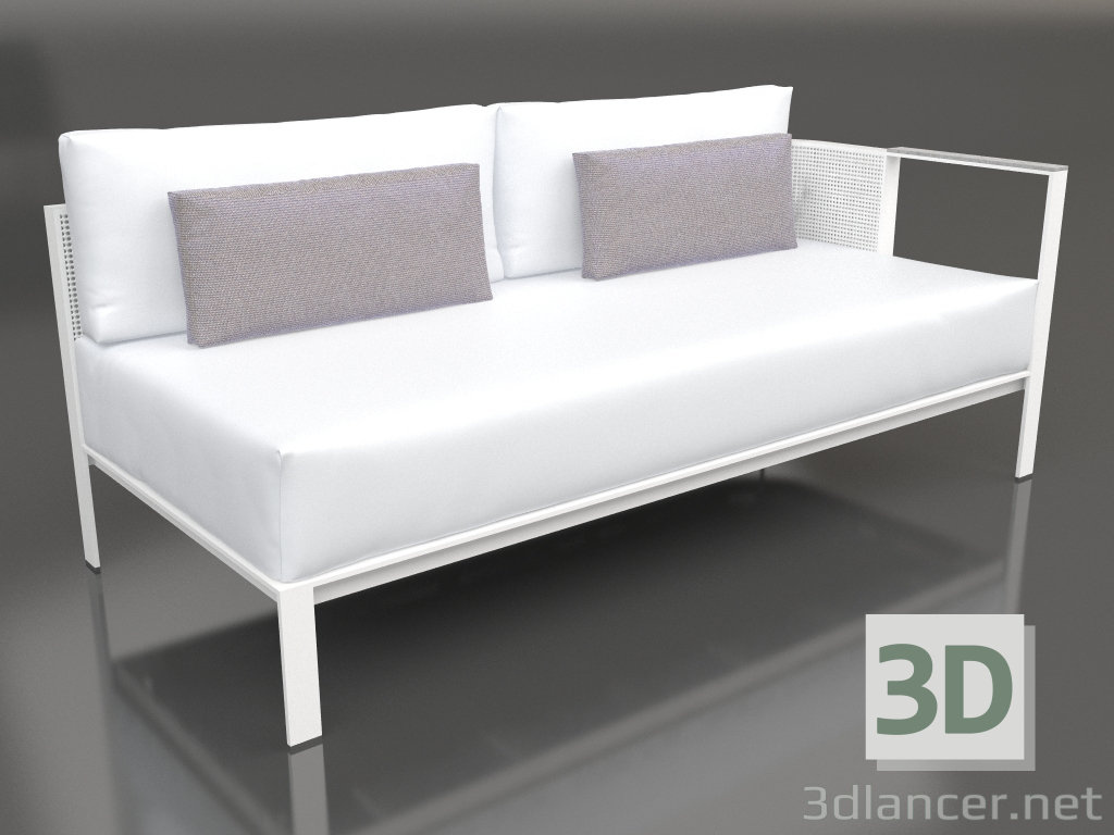 modèle 3D Module canapé, section 1 droite (Blanc) - preview