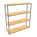 3d model Rectangular rack (WOOD FLOOR, 120x30x128, 4 shelves) - preview