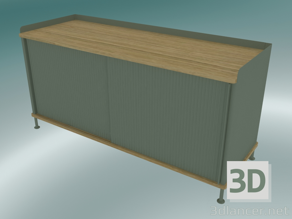 Modelo 3d Buffet Enfold (baixo, carvalho, verde empoeirado) - preview