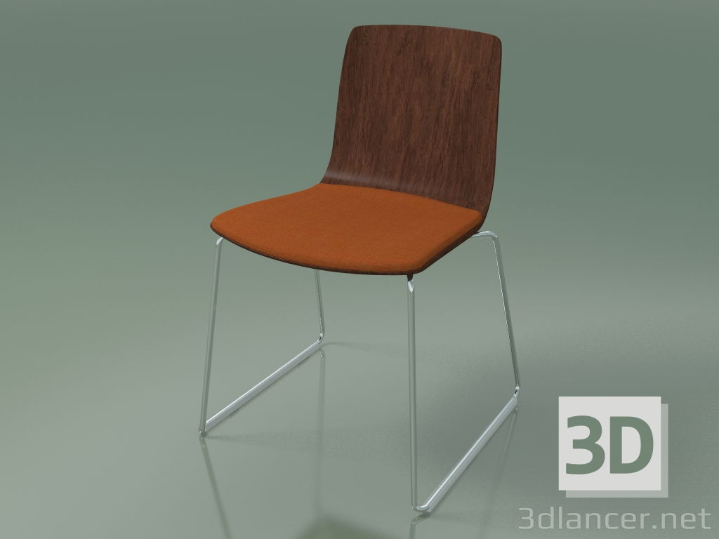 3d модель Стул 3981 (на салазках, с подушкой на сидении, walnut) – превью