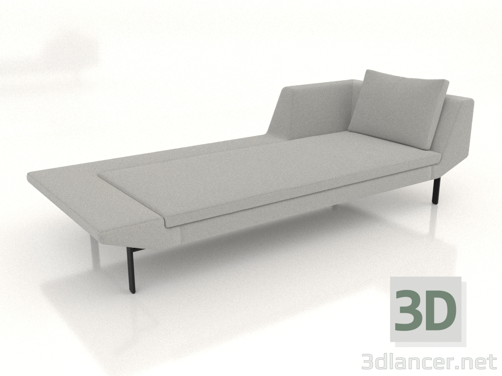 3d model Chaise longue 240 con reposabrazos a la derecha (patas de metal) - vista previa