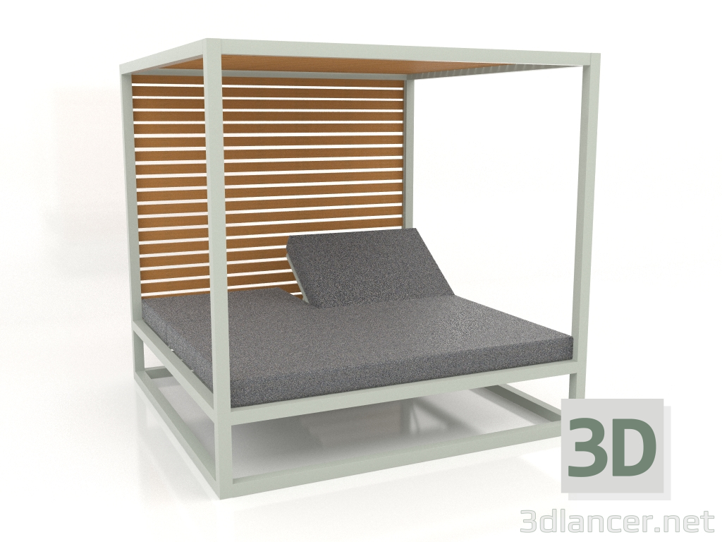 3d model Sofá con lamas fijas elevadas y techo (Gris cemento) - vista previa