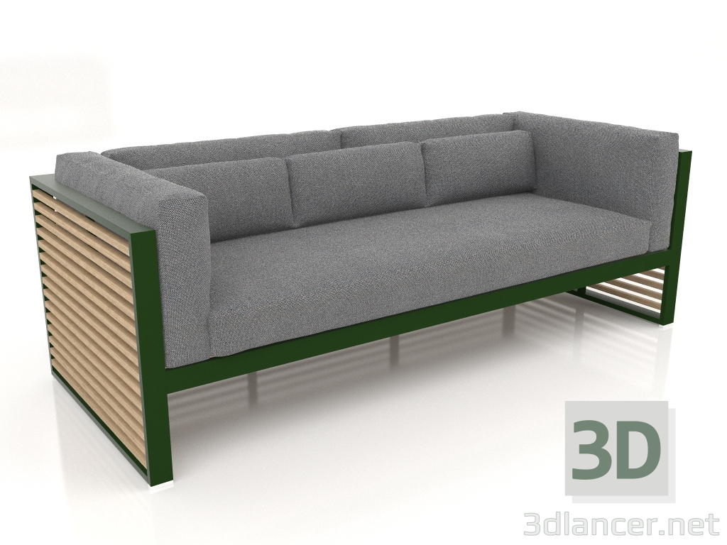 3d model Sofá 3 plazas (Verde botella) - vista previa