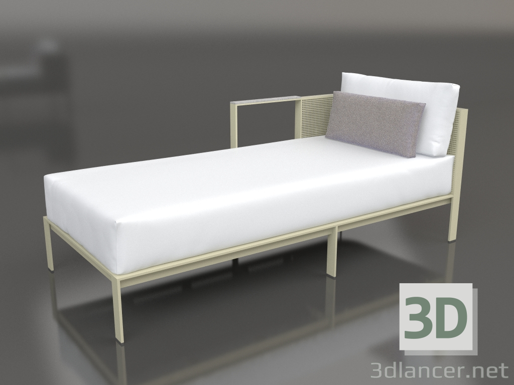 3d model Módulo sofá sección 2 izquierda (Oro) - vista previa