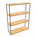 3d model Rectangular rack (WOOD FLOOR, 100x30x128, 4 shelves) - preview