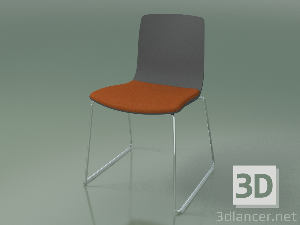 3d model Chair 3982 (on a sled, with a pillow on the seat, polypropylene) - preview