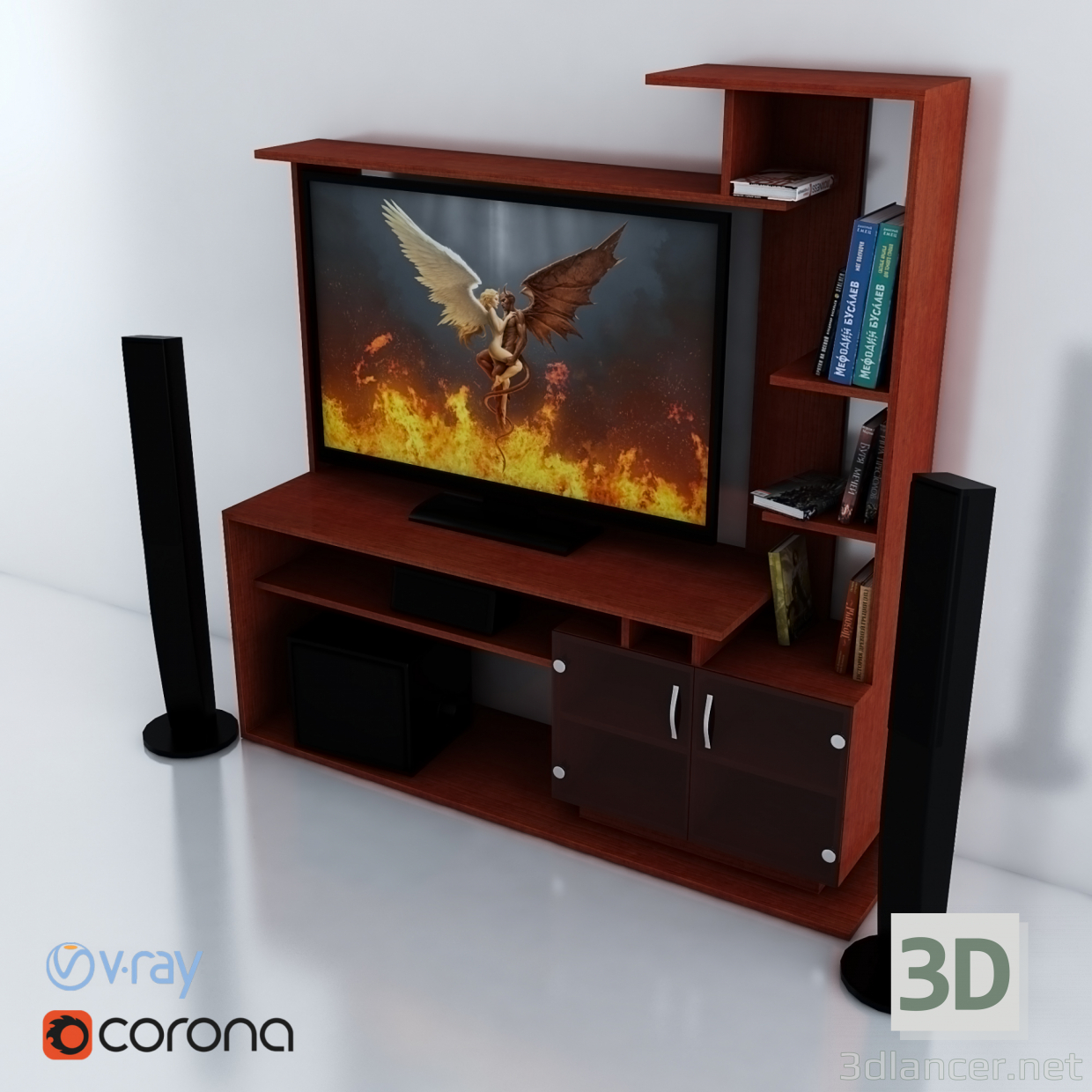 Muebles para la TV 3D modelo Compro - render