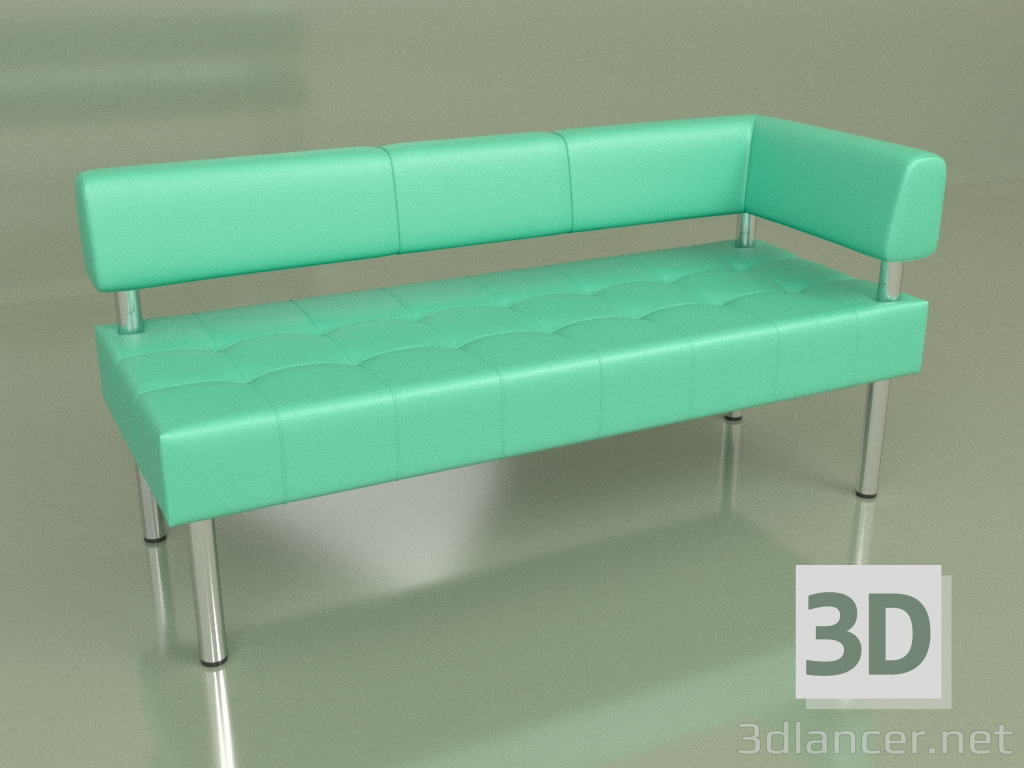 modello 3D Sezione tre posti sinistra Business (Pelle Verde) - anteprima