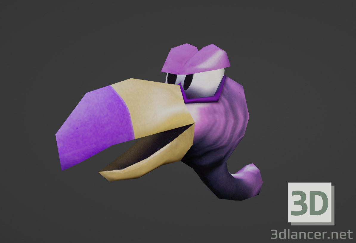 modello 3D di Maestro Necky di Donkey Kong Country in stile Nintendo 64 comprare - rendering