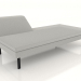 3d model Chaise longue abierta 186 con reposabrazos a la izquierda (patas de metal) - vista previa