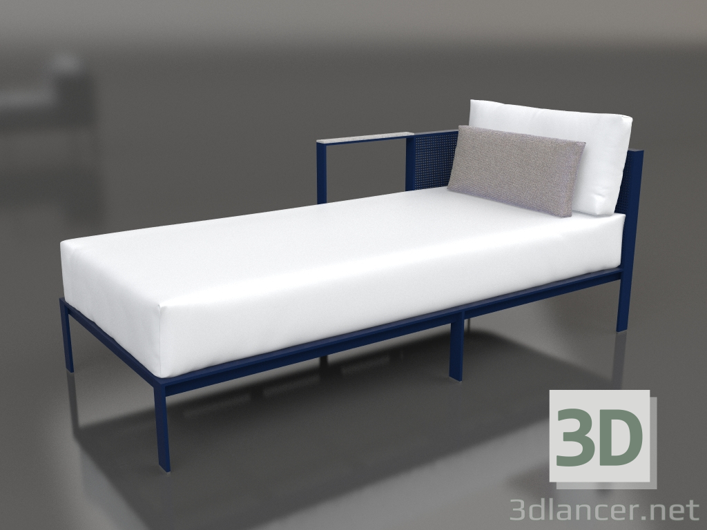 modello 3D Modulo divano, sezione 2 sinistra (Blu notte) - anteprima