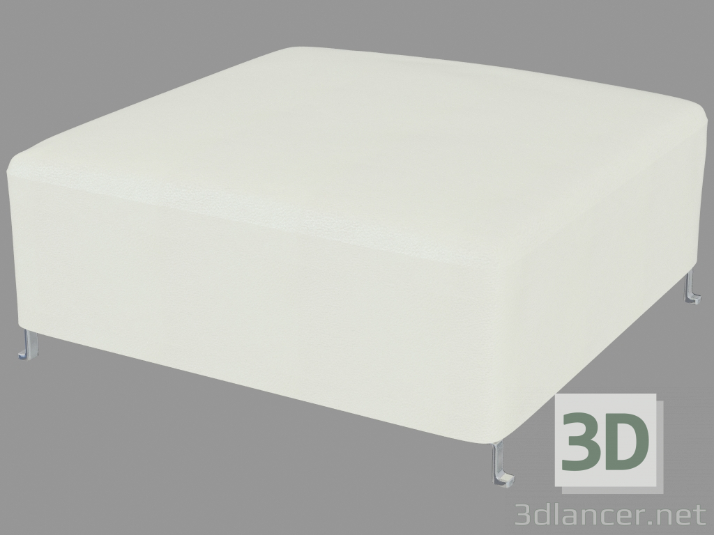 Modelo 3d Pufe em estofado de couro (90x90) - preview