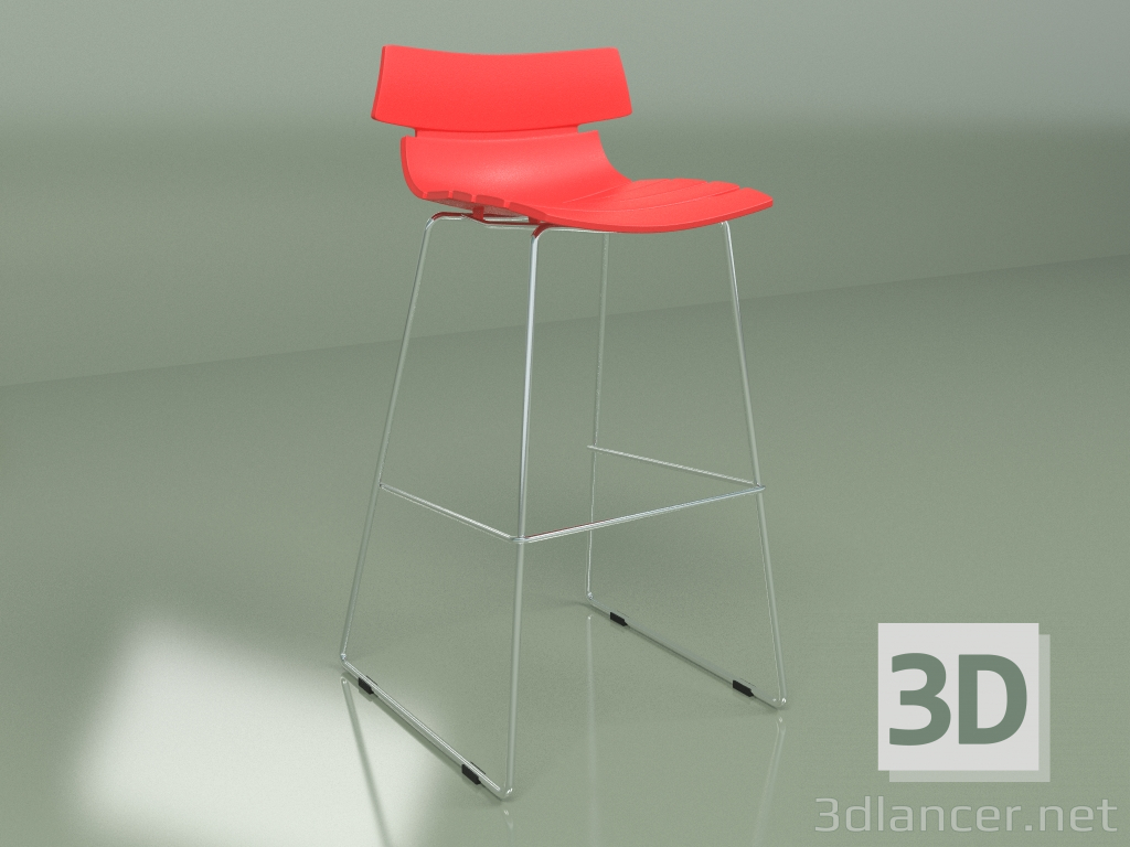 modèle 3D Tabouret de bar Techno (rouge) - preview