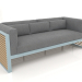 3d model 3-seater sofa (Blue gray) - preview