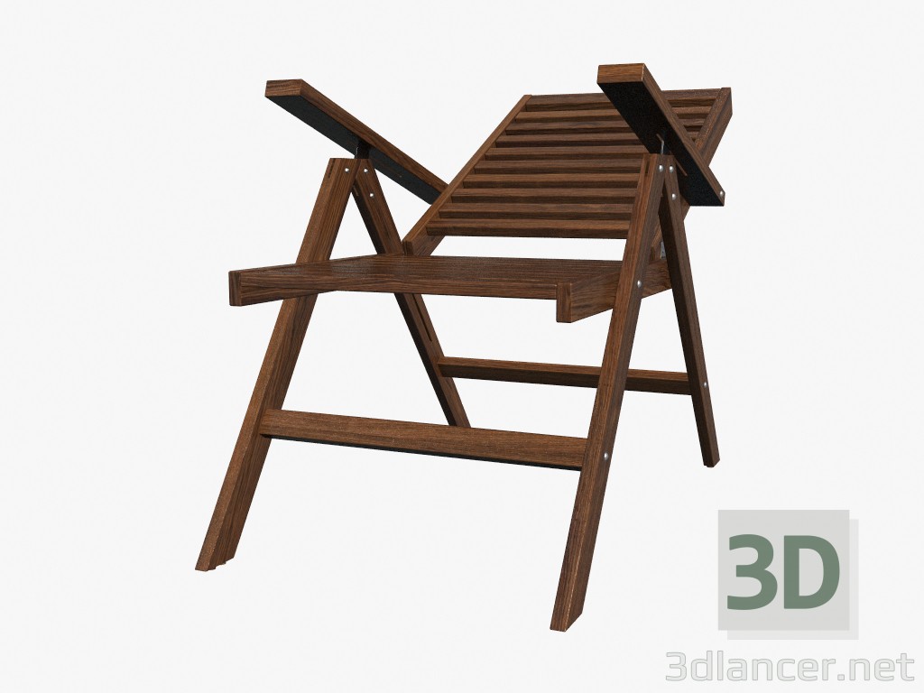 3d model Folding chair (position 3) - preview