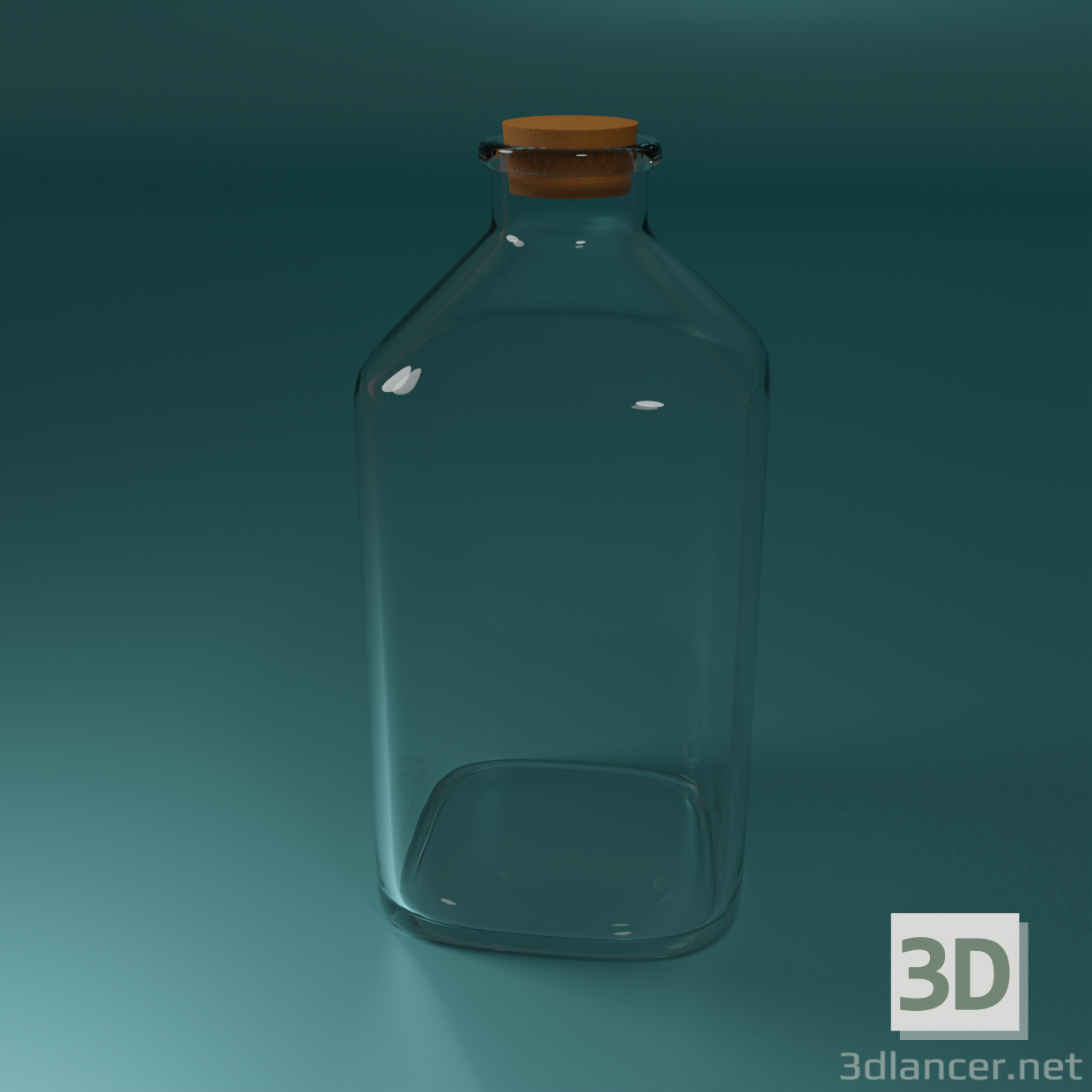 3d model Botella de vidrio - vista previa