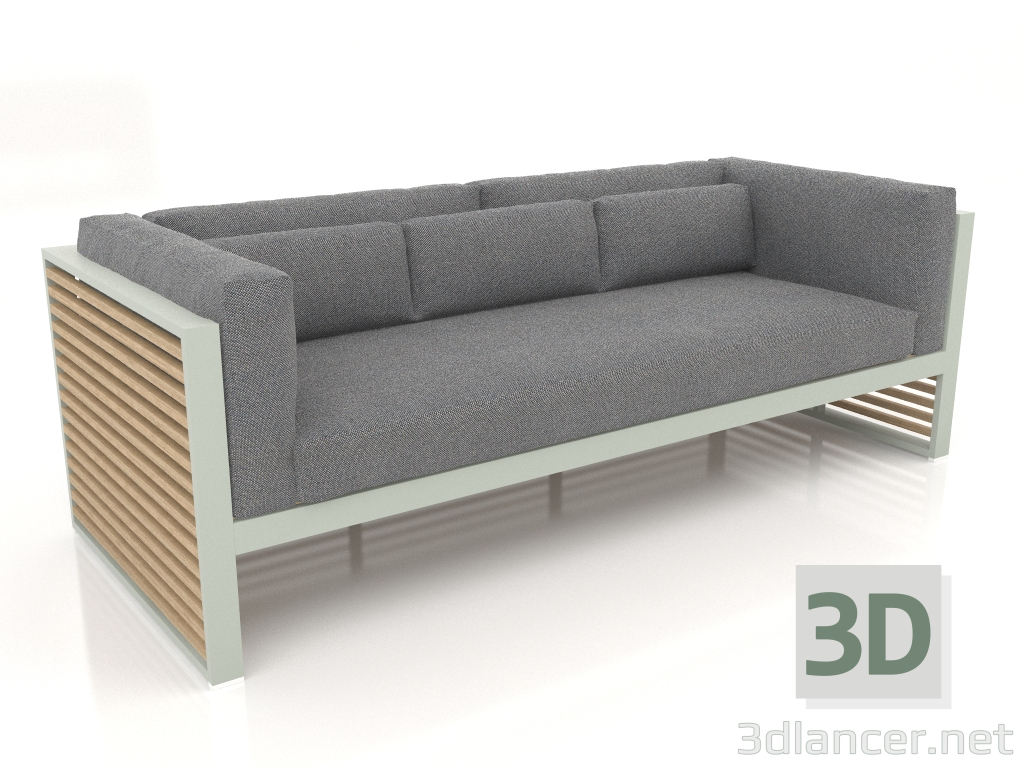 modello 3D Divano 3 posti (Grigio cemento) - anteprima