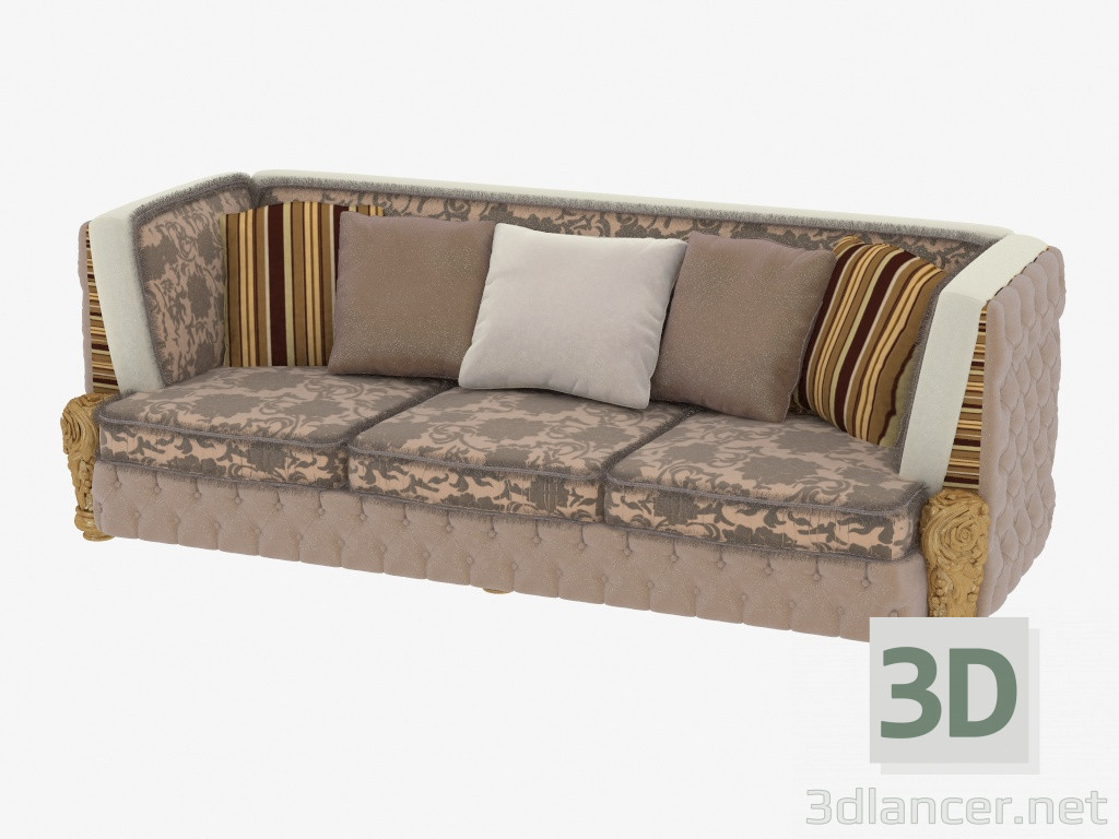 3d model Triple Classical Sofa - preview